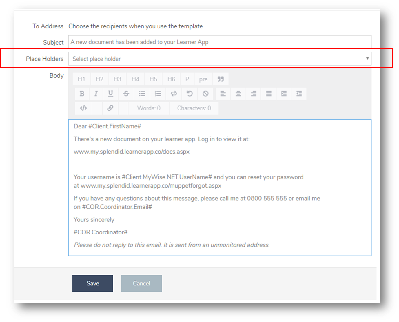 How To Create And Edit An Email Template Wisenet Resources